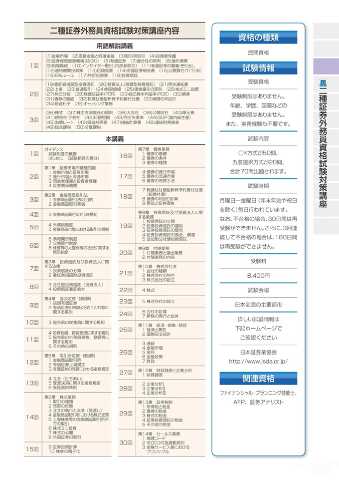 二種証券外務員資格試験対策講座